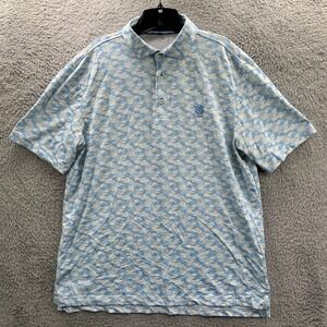 STITCH Polo Shirt Mens Size Medium / Large White Blue